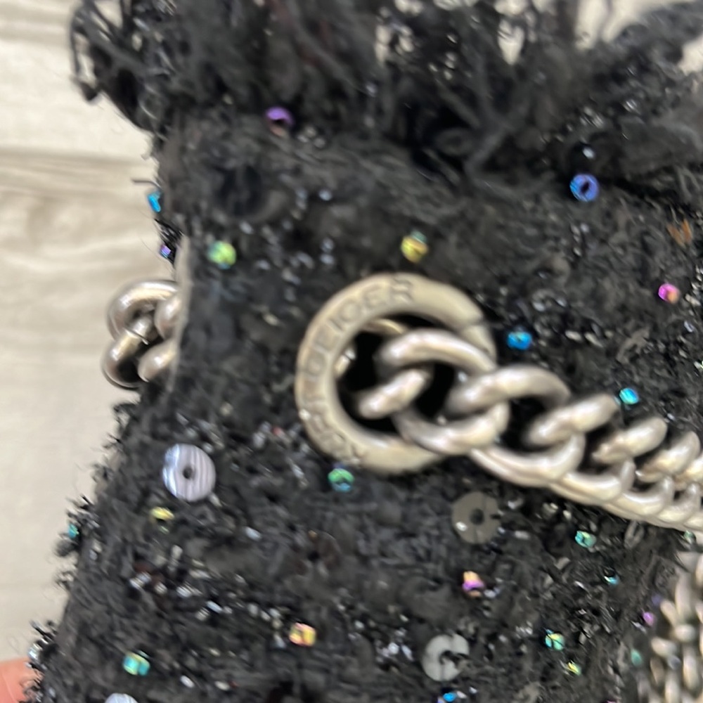 HP 🖤NWOT🖤Kurt Geiger London The Brixton Tweeds Bag Black - Picture 11 of 17